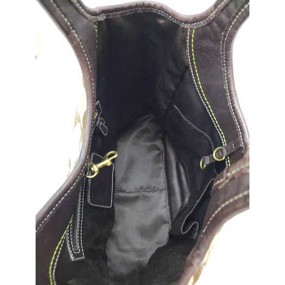 Coach Chelsea Signature Brown Canvas Leather Trim Double Handles Shoulder Bag - Picture 6 of 16